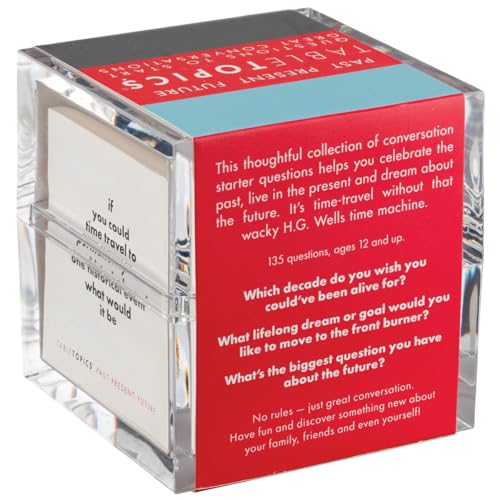 TableTopics Past Present Future - 135 Thought Provoking Conversation Cards. Gifts for Men, Women, Grandparents, Professional - Celebrate The Past and Live in The Present and Dream of The Future
