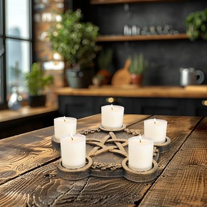 Luxshiny Pentacle Star Candleholder Decorative Desktop Altar Plate for Rituals and Mystical Props with Bright Copper Finish Compact Space-Saving Design for Home and Ceremony Use