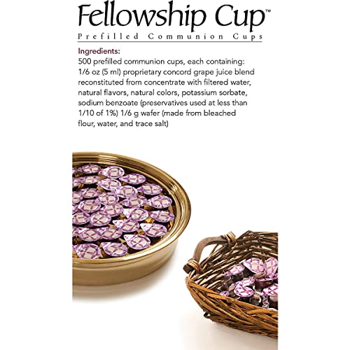 Broadman Church Supplies Pre-filled Communion Fellowship Cup, Juice and Wafer Set, 500 Count - size: 500 Count (Pack of 1)