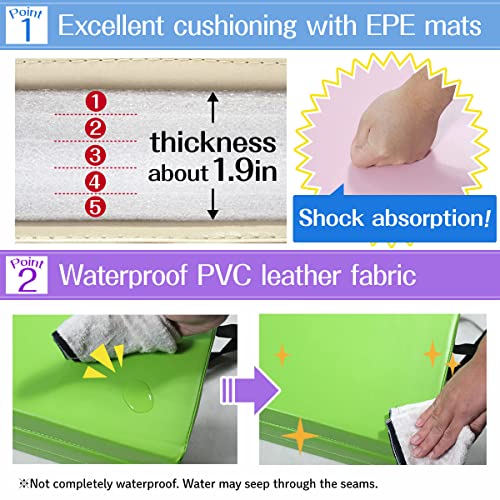 KaRaDaStyle Gymnastics Mat Folding Stretch Mats 71"x39"x2" Exercise Muscle Training Children Play Horizontal Bar Mat Yoga Sports Soundproof Home Use - color: Blue/4-fold