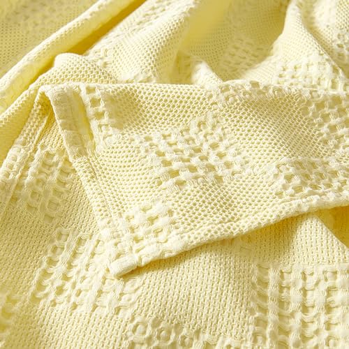 LGYKUMEG 100% Cotton Knitted Throw Blanket 40×60 inch,Lightweight Washed Cotton Blanket - Cotton Breathable All-Season Knit Throw Blankets for Bed and Couch.