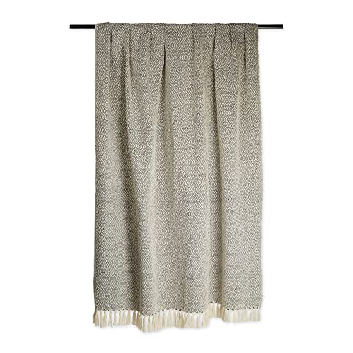 DII Global, Fields of Diamond Woven Throw, 50x60, Mineral - color: Mineral
