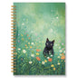 ROXMART Black Cat Wildflower Field Spiral Notebook, Black Cat Gifts Journal, Gifts for Cats Lovers, Rustic Floral Cute Kitty Kitten Hardcover Notebook Journal, 5.5x8.3 Inch - color: Style06