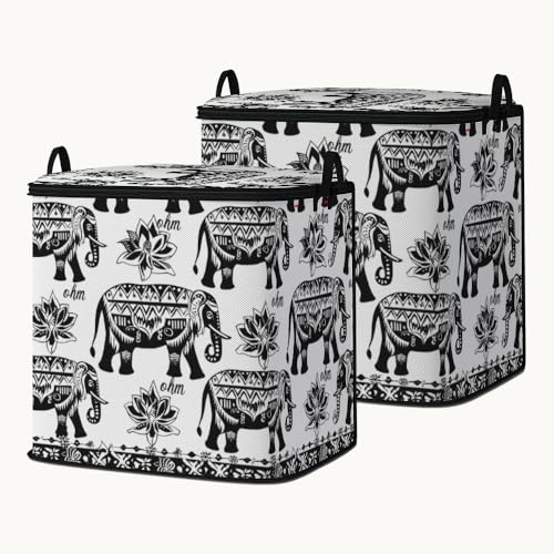 2pcs closet organizers and storage under bed,clothing blanket sweater sheet bedding comforter duvet quilt pillow toy storage bags with lids,dorm room essentials for containers 95L - color: 49
