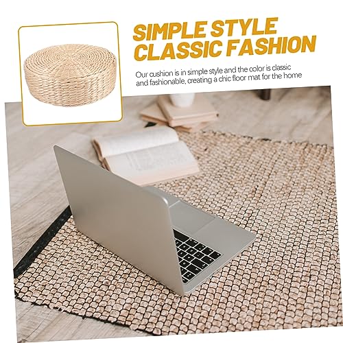 Natural Straw Woven Meditation Cushion Simple Style Floor Mat for Yoga and Relaxation Comfortable Seating Pad for Home and Zen Practices Height