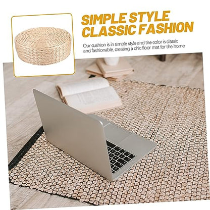 Natural Straw Woven Meditation Cushion Simple Style Floor Mat for Yoga and Relaxation Comfortable Seating Pad for Home and Zen Practices Height