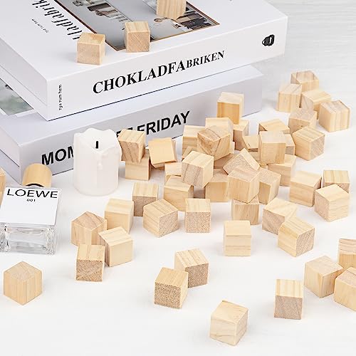 700 Packs Wooden Blocks for Crafts, 0.8 Inch Pine Wood Cubes, Wooden Cubes for Paint, Stamp, Decorate, DIY Projects and Personalized Gifts,by GNIEMCKIN. - size: 700 Packs 0.8 Inch