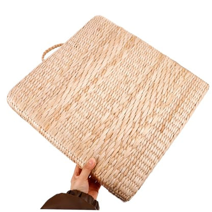 Cabilock Woven Floor Cushion Handmade Straw Meditation Pillow for Living Bedroom Yoga and Comfortable Floor Seat Mat Present for Home Decor