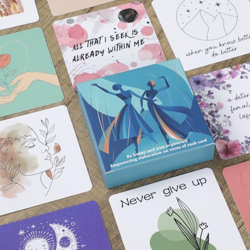 50 Positive Affirmation Cards, Daily Motivational Affirmation Cards with Soothing Colors, Inspirational Encouragement Cards for Women & Classmates, Giftable Affirmations, BLUE - color: BLUE