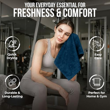 RIVERSIDE Pack of 24 Wash Cloths for Showering, 12 x 12 Inches, Super Soft & Absorbent, 100% Cotton Washcloths Premium Quality Flannel Face Cloths for Bathroom, Gym, Spa (Blue Opal, 24 Pack) - color: Blue Opal
