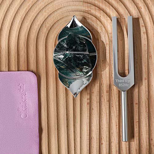 Ckakra Solfeggio Tuning Fork with Natural Crystals Kit, Meditation & Relaxation gift for women, Calming Tools,852Hz Solfeggio Frequency Third Eye Chakra - color: Third Eye