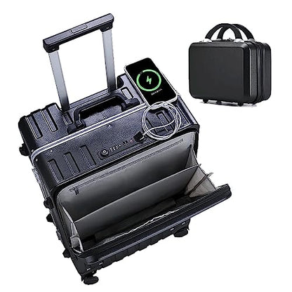 Personal Carrying Box, Charging Port, Lock, Water Bottle Carrying Box, Hard Quality Carrying Box (Black 20inch)