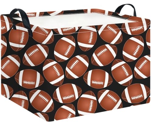 CLOCOR Rectangular Storage Basket Empty,Gift Basket,Waterproof Storage Bin with Handles,Room Decor(Big Rugby) - color: Big Rugby