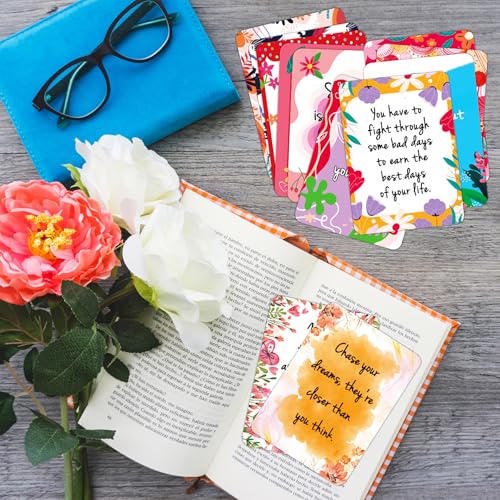 50 Pcs Motivational Cards, 2.52 * 3.5 inch Inspirational Positive Affirmations Cards for Employees Coworkers, and Kids, Blank Back