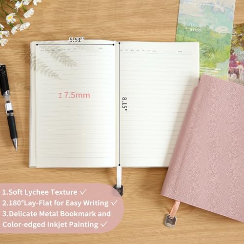 Lined Journal Notebook A5 PU Leather Journals for Writing 160 Pages Daily Journaling Ruled Notebooks for Work - color: 1pack-Crystal Purple
