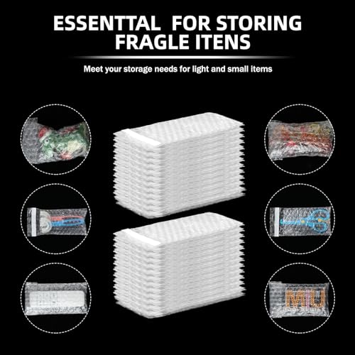Frienda 300 Pcs Clear Self Sealing Bubble Cushion Bags Double Wall Bubble Pouch Bag Plastic Shockproof Protective Packing Bags for Small Business Moving Shipping Packaging Storage(3" X 5") - size: 3" X 5"