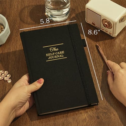 5 MINUTES A DAY Self-Care Journal, Wellness & Daily Reflection Notebook – Mental Health & Anxiety Guided Journal for Men – Self Care Planner, ADHD Planner with Mood Tracker – A5 Size (Black) - color: Black