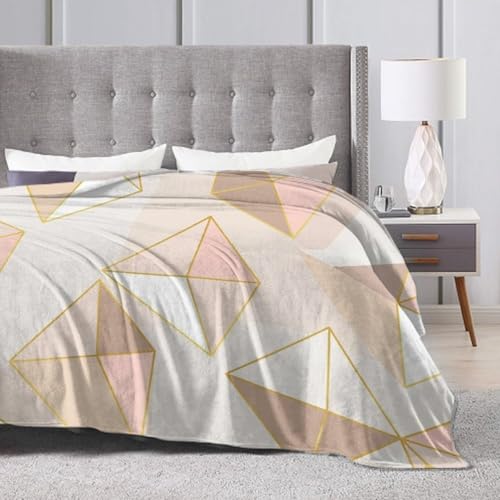 Generic Fuzzy Plush Flannel Blanket, 50"x40", Pink, Geometric Pattern, Heavy Weight, Throw Blanket, Perfect for Reading, Napping, Camping, Travel - color: Pattern (127), size: 50"x40"