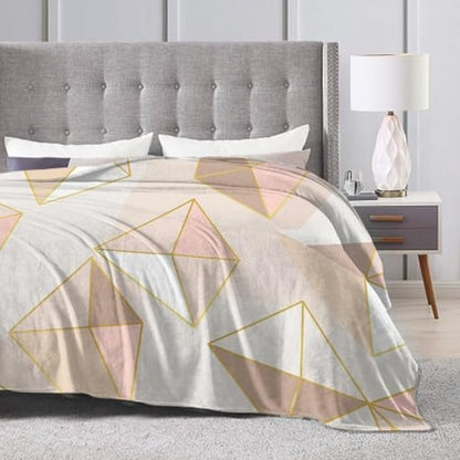 Generic Fuzzy Plush Flannel Blanket, 50"x40", Pink, Geometric Pattern, Heavy Weight, Throw Blanket, Perfect for Reading, Napping, Camping, Travel - color: Pattern (127), size: 50"x40"