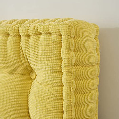 DormCo Rainha - Ultra Thick Tufted Floor Pillow - Yellow - color: Yellow