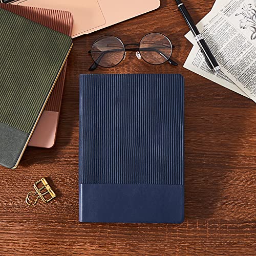 Lined Journal Notebook for Work College Ruled Notebook 5.79" x 8.27" A5 PU Leather Daily Journaling Notebook 216 Pages for Women Men Daily Writing Business School Travel Gift (Khaki) - color: 01-Khaki-1pack, style: A5 Lined 216pages