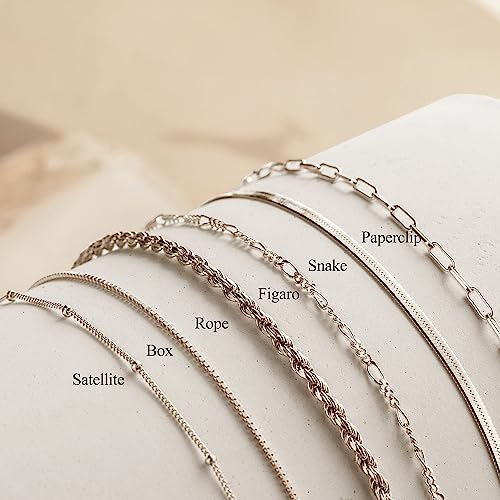 DEARMAY Gold Bracelets for Women Waterproof, 14K Gold Plated Stackable Jewelry Sets Non Tarnish Trendy Thin Dainty Cuban Link Paperclip Chain Bracelet Stack Fashion Accessories Gifts for Womens - style: chain