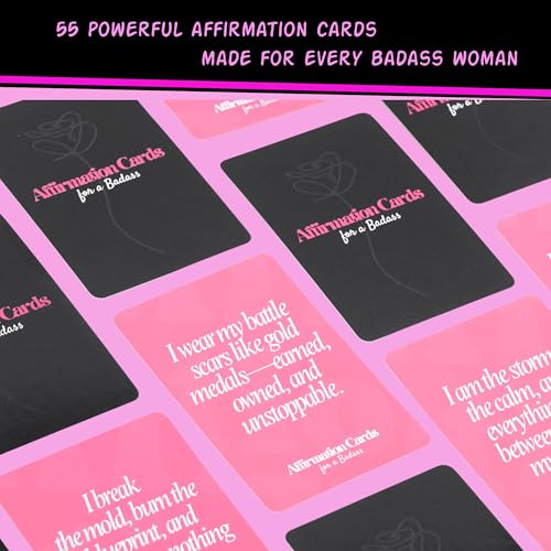 Badass Affirmation Cards for Women - Unique Birthday Gifts for Women - Daily Self Love & Confidence Cards - Empowering, Self Care, Motivation Deck (55 Cards, 400gsm, Not Scratch Off) - style: Badass (Best Seller)