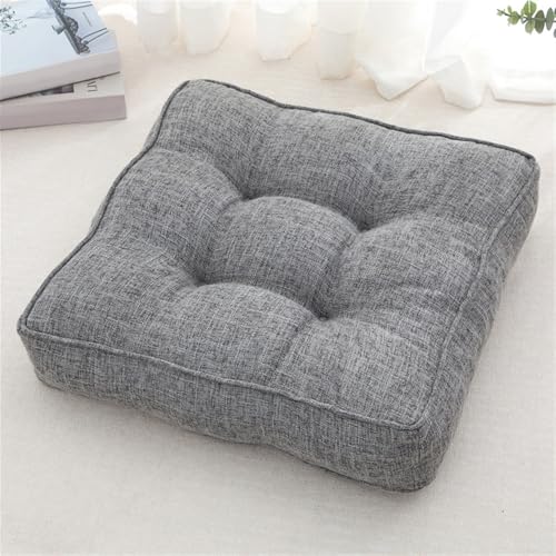 Meditation Floor Pillow Set of 1 Square Large Pillows Seating for Adults Tufted Corduroy Floor Cushions for Living Room Yoga Tatami Dark Gray - color: Dark Gray, size: 18 x 18 Inch(Pack of 1)