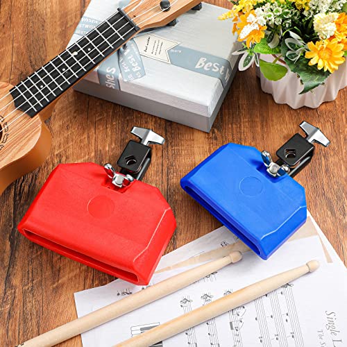 Boao 6 Pieces Drum Jam Block Musical Percussion Block with Maple Sticks 5a Adjustable Mount Bracket Plastic Percussion Instruments for Latin Drum