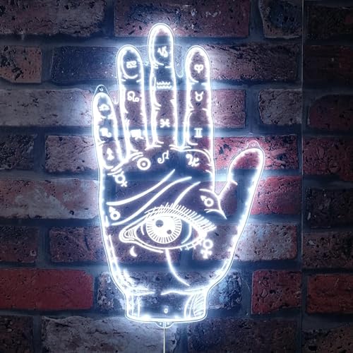 ADVPRO Psychic Readings Fortune Teller Hand with Palmistry RGB Dynamic Glam LED Sign - Cut-to-Edge Shape - Smart 3D Wall Decoration - Multicolor Dynamic Signage st06s22-fnd-i0024-c - color: Fortune Teller, size: 1) Small