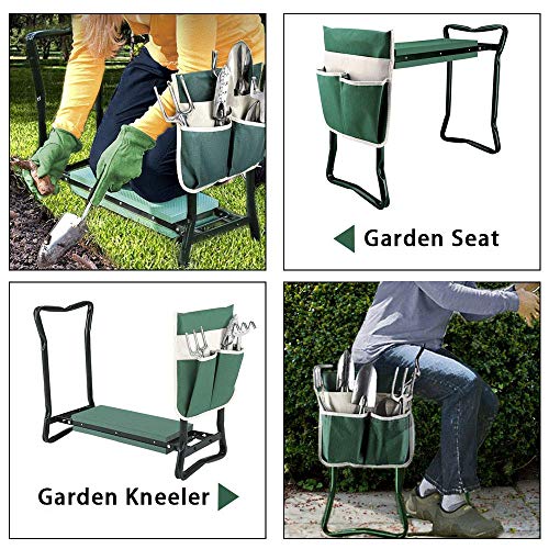 Garden Kneeler and Seat Stool Heavy Duty Garden Folding Bench with Large Tool Pocket and Soft EVA Kneeling Pad for Gardening Lovers - size: Style A