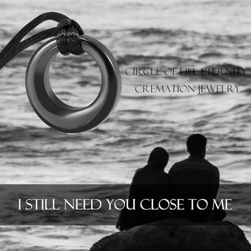Hearbeingt Cremation Jewelry Urn Necklace for Ashes for Women Men, Circle of Life Eternity Memorial Pendant Ash Jewelry