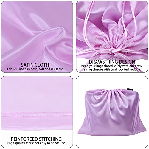 2 Pack Dust Bags for Handbags Silk Dust Cover Bag for Handbags Purses Shoes, Dustproof Drawstring Bag Travel Storage Pouch (Purple) - color: Purple