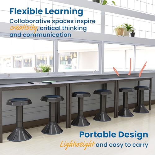 ECR4Kids ACE Active Core Engagement Wobble Stool, 20-Inch Seat Height, Flexible Seating, Black - color: Black