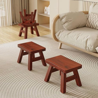Sturdy Step Stool Footstool Solid Wooden Small for Kids Adults Sink Plant Stand Fishing Stool (Brown) - color: Brown