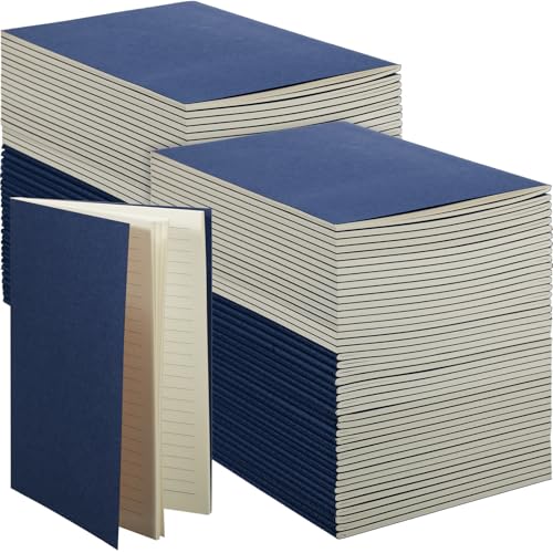 Sabary 72 Pack Kraft Paper Notebook Journals 5.5 Inch x 8.3 Inch A5 Notebook in Bulk Softcover Ruled for Writing Sketch Travel Journal with 60 Pages 30 Sheets (Navy Blue,Line) - color: Navy Blue, style: Line