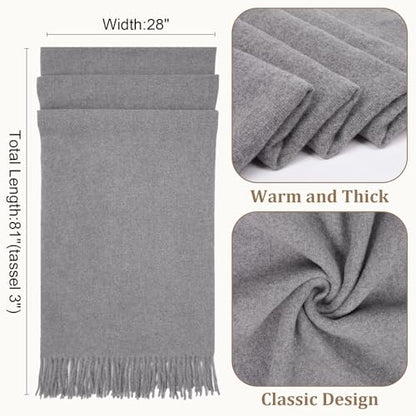 Winter Scarf for Women Pashmina Shawls and Wraps for Evening Dresses Wedding Party Bridesmaid Warm Long Scarves Shawl - color: Grey