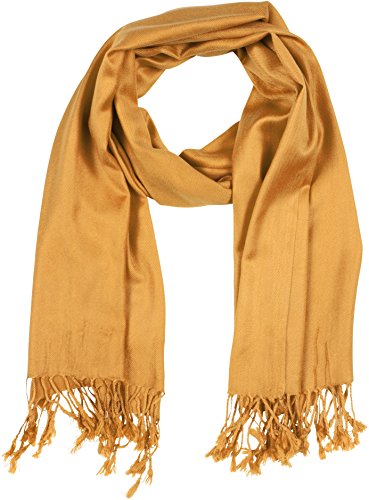 Sakkas 78" X 28" Rayon from Bamboo Soft Solid Pashmina Feel Shawl/Wrap/Stole - color: Mustard Yellow