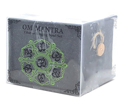 Tibetan Yoga Meditation OM Singing Bowl/Mallet/Cushion/Box Gift Set - color: OM Gift Box