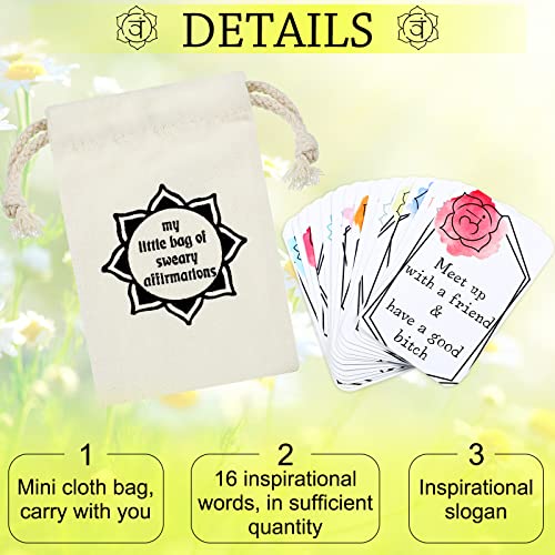 Geyee 32 Pcs Affirmation Cards for Women Funny Gift Encouragement Motivational Positive Swear Inspiration Self Affirmation Cards for Self Improvement Anxiety Relief