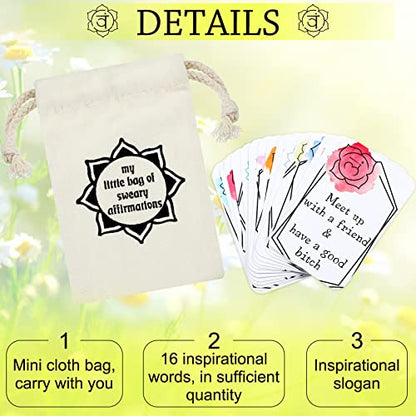 Geyee 32 Pcs Affirmation Cards for Women Funny Gift Encouragement Motivational Positive Swear Inspiration Self Affirmation Cards for Self Improvement Anxiety Relief