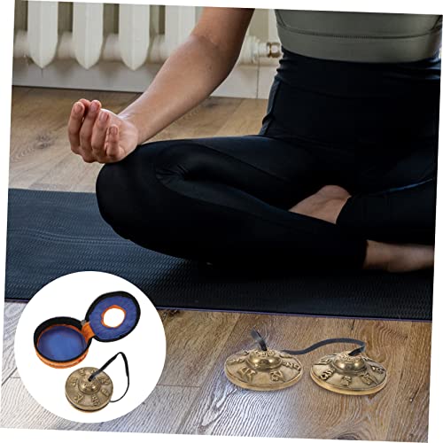 1set Yoga Instrument Jingle Bell Cymbals Chime Meditation Bell Tibetan Meditation Bowl Decorative Percussion