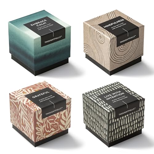 Compendium ThoughtFulls Pop-Open Cards — 4-Pack of Embrace Calm, Mindfulness, Live with Intention, Grateful – 120 Pop-Open Cards, Each with a Different Message Inside - color: Calm, Mindfulness, Intention, Grateful