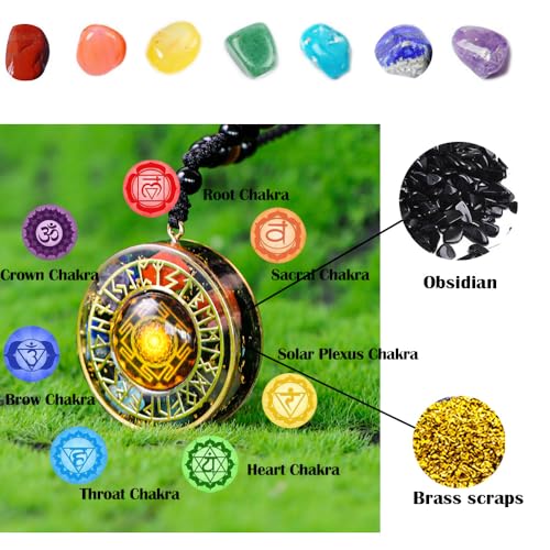 Day Day Up 7 Chakra Gemstone Reiki Energy Crystals Chakra Orgonite Pendant Necklace For Good Luck Yoga Meditation Jewelry - style: Style 2