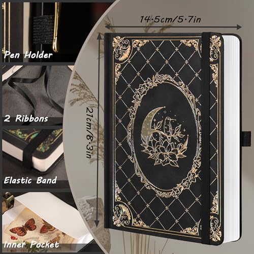 MGGAO Lined Journal Notebook for Women Men, 320 Numbered Pages 100 GSM Thick Paper, A5 Hardcover Journals for Writing, College Ruled Notebook, for School, Travel, Work