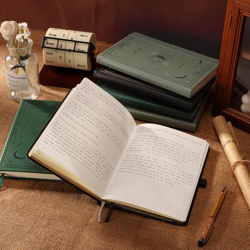 Lined Journal for Women Men, 192 Pages A5 Notebook Journal, Hardcover Notebook with 100Gsm Thick Pages, Leather Note Book for Writing, Travel, Business, Office, Prayer 5.7 x 8.3,Black - color: Black, style: Lined