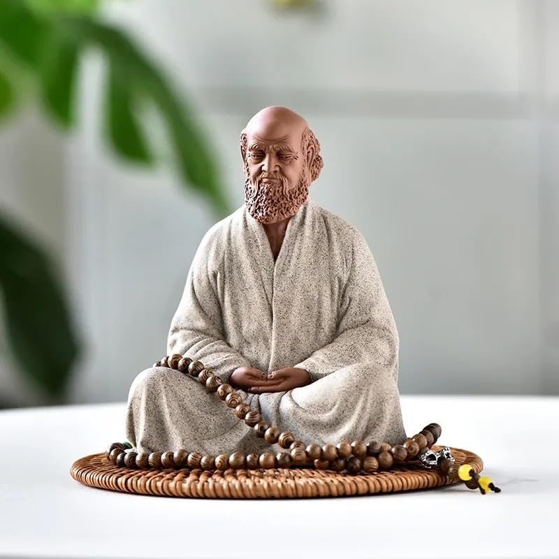 Desktop Decoration Zen Purple Sand Buddha Ornaments Home Living Room Tea Room Ceramic Handicrafts Handmade Desktop Decor for Office
