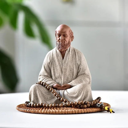 Desktop Decoration Zen Purple Sand Buddha Ornaments Home Living Room Tea Room Ceramic Handicrafts Handmade Desktop Decor for Office