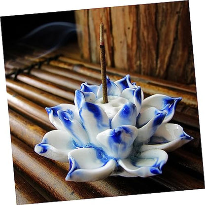 Levemolo Ceramic Lotus Table Ornament Unique Handmade Decoration for Home Office Craft for Desk Display Bookshelf Adornment Elegant Zen Design