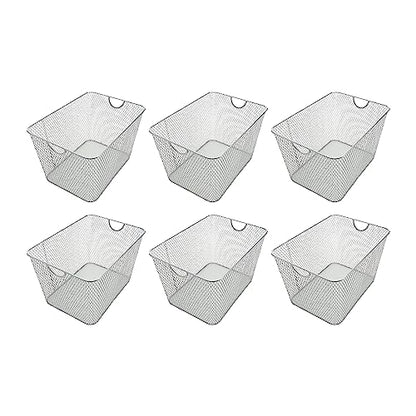 YBM HOME Kitchen Pantry Organizer Wire Basket for Shelves, Cabinets, Pantry, Countertop, Mesh Open Storage Bin Metal Basket for Organizing Food Supplies 14 x 10 x 9, Pack of 6, Silver - size: 14 in x 10 in x 9 in